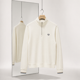 Fred Perry cotton Yarım fermuarlı Sweatshirt