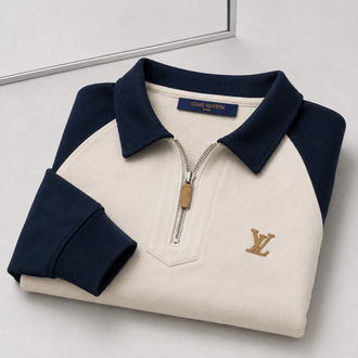 Louıs Vuıtton havlu kumaş Polo Yaka Sweatshirt ( İthal )