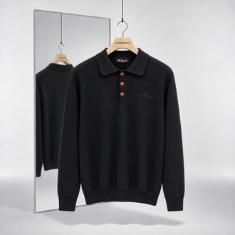 Kiton  ince Dokulu  Pamuk Polo Yaka Triko