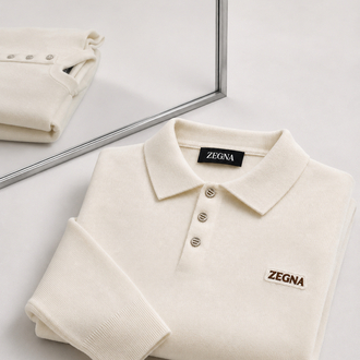Zegna  ince Dokulu Pamuk Polo Yaka Triko