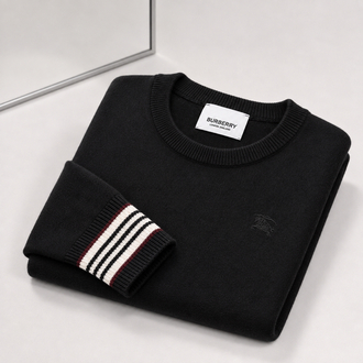 Burberry İnce Dokulu  Pamuk Triko