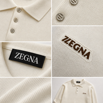 Zegna  ince Dokulu Pamuk Polo Yaka Triko