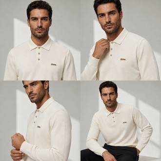 Zegna  ince Dokulu Pamuk Polo Yaka Triko