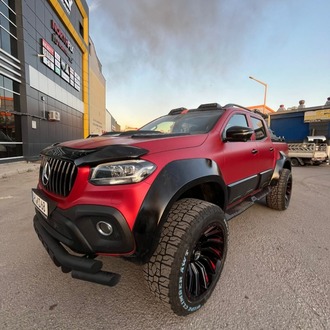 Mercedes XClass Uyumlu Lazer Kesim Çelik Yan Basamak Kareli Model