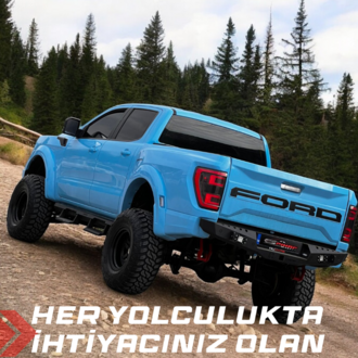 Ford Ranger Uyumlu Lazer Kesim Yan Çelik Basamak Çift Ayaklı