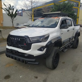 Toyota Hilux Uyumlu Lazer Kesim Yan Çelik Basamak Çift Ayaklı
