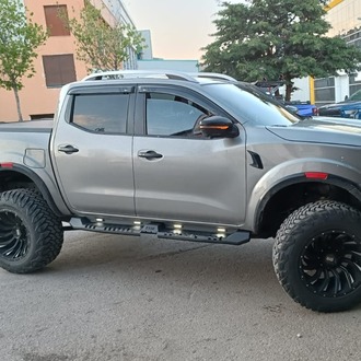 Nissan Navara Uyumlu Lazer Kesim Yan Çelik Basamak Kareli Model