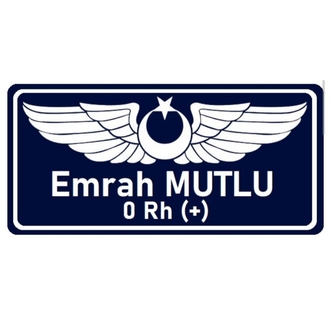 PİLOT İSİMLİK / Lacivert Zemin Beyaz Çerçeve