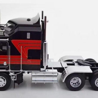 ROAD KINGS - 1976 KENWORTH K100 AERODYNE BLACK WITH RED 1:18 SCALE