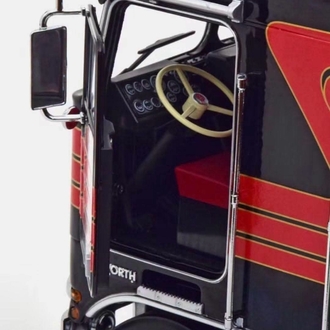 ROAD KINGS - 1976 KENWORTH K100 AERODYNE BLACK WITH RED 1:18 SCALE