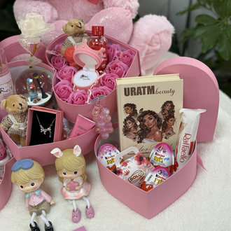 3 kat pembe özel gün hediye kutusu