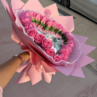 Aynalı buket (pembe )