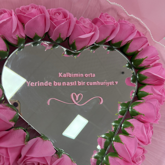 Aynalı buket (pembe )