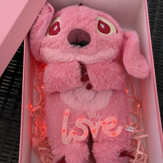 Kutulu led ışıklı pembe stitch