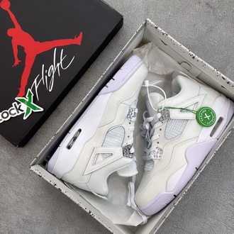 Retro 4 white metallic silver