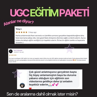 UGC EĞİTİM PAKETİ (VİDEOLU EĞİTİM + YOL HARİTASI)