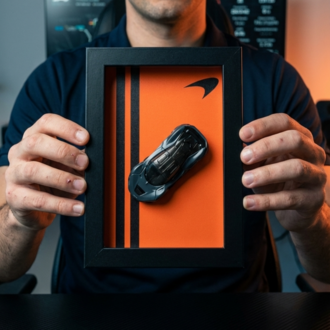 McLaren W1 Temalı Ahşap Çerçeve Dekor – Masa & Ofis Aksesuarı