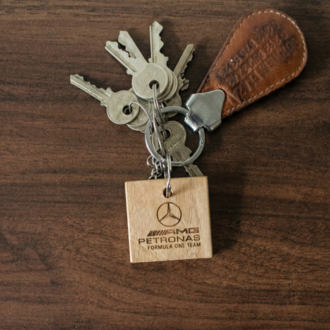 Mercedes Logolu Ahşap Anahtarlık