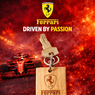 Ferrari Logolu Ahşap Anahtarlık