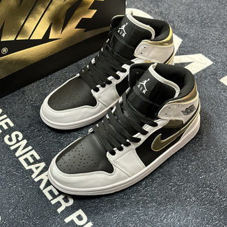 Nike Air Jordan 1 Mid “Black Patent Gold”