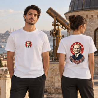 Kararlı Bir Bakış | Atatürk Baskılı Regular Tişört – 29 Ekim Koleksiyonu