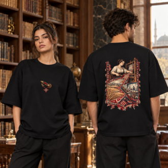 Dokuyan Kadın | Anadolu Motifli Oversize Tişört – 29 Ekim Özel Koleksiyon
