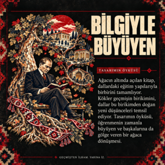 Bilgiyle Büyüyen | Atatürk Baskılı Oversize Tişört – 29 Ekim Özel Koleksiyon