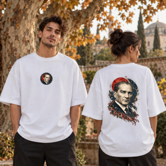 Yıldızlara Bakan | Atatürk Baskılı Oversize Tişört – 29 Ekim Özel Koleksiyon