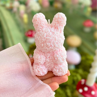 Pembe Güllü Tavşan Mum