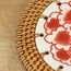 Japandi, Bohem Afrikan, Iskandinav Kırmızı Hasır Rattan Dekoratif Bardak Altlığı Nihale