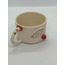  %100 El Boyaması 24 Ayar Altın Işlemeli Kırmızı Kiraz Kahve Fincanı, Mug, Kupa