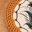 Japandi, Bohem Afrikan,İskandinav Lacivert Hasır Rattan Dekoratif Fincan&Bardak Altlığı Nihale