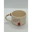  %100 El Boyaması 24 Ayar Altın Işlemeli Kırmızı Kiraz Kahve Fincanı, Mug, Kupa