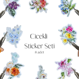 Çiçekli Sticker Seti 