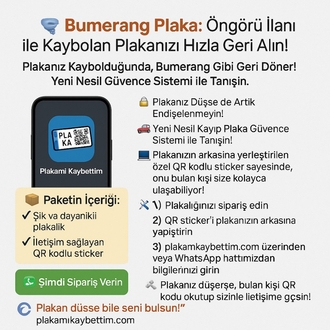 Bumerang Plaka Otomobil 2 Plaka 2 Sticker Profesyonel Koruma Sistemi
