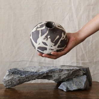 El Yapımı Stoneware Seramik Vazo