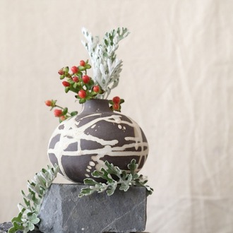 El Yapımı Stoneware Seramik Vazo