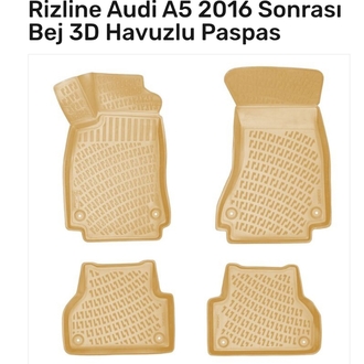 Audi A5 2016 Sonrası 3D Havuzlu Paspas
