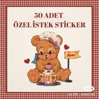 50 adet özel istek sticker