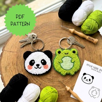Panda Kurbağa Anahtarlık Şablonu