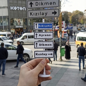 MİNYATÜR ANKARA KIZILAY TABELASI