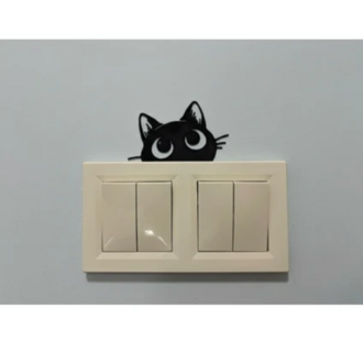 3'lü Kedi Temalı Elektrik Anahtarı Dekor Seti | 3D Duvar Anahtarı Süsü | Kendinden Yapışkanl