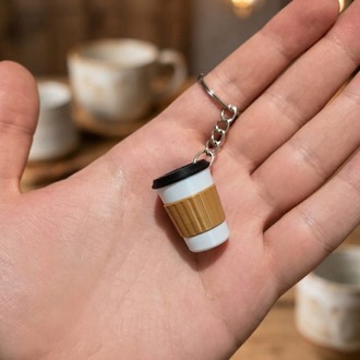 3D Baskı Kahve Bardağı Anahtarlık – Mini Kahve Kupası Tasarımlı Dekoratif Anahtarlık