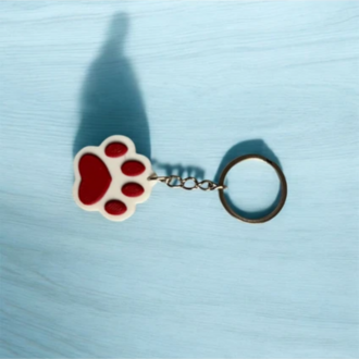 3D Baskı Kedi Patisi Anahtarlık – Sevimli Pati Tasarımlı Dekoratif Anahtarlık