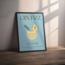 Minimalist Gin Fizz Kokteyl İllüstrasyonu – Dekoratif Poster (Çerçevesiz)