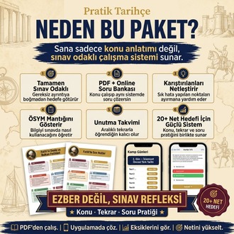 KPSS Tarih Kampı | PRO PAKET | 2.800+ Soru + Zayıf Alan Analizi + Hoca Desteği