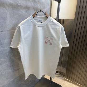 Off-White Logo Baskılı Unisex Tişört (Siyah / Beyaz)