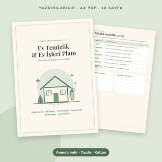 Ev Temizlik Planı Yazdırılabilir PDF | Haftalık Rutin, Bayram Temizliği