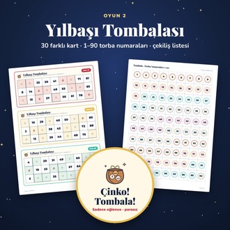 Yılbaşı Aile Oyunları – Tombala, Bilgi Yarışması, 8 Yazdırılabilir Oyun PDF