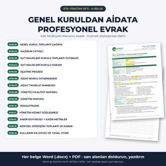 Logolu Kurumsal Belge Paketi – Emlak Ofisi & Site Yönetimi – Firmanıza Özel 29 Belge